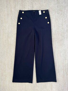 NWT LOFT High Rise Wide Leg Trousers Pants 12 Blue